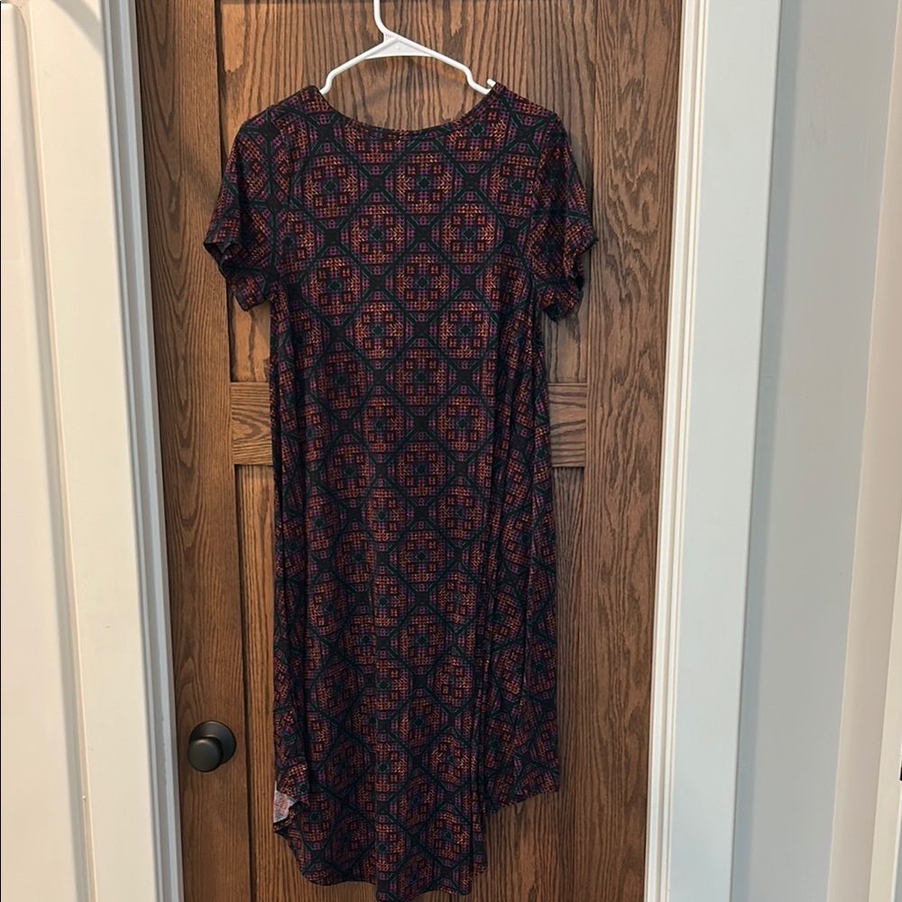 Lula Roe Patterned Short Sleeve Dress - Picture 2 of 3